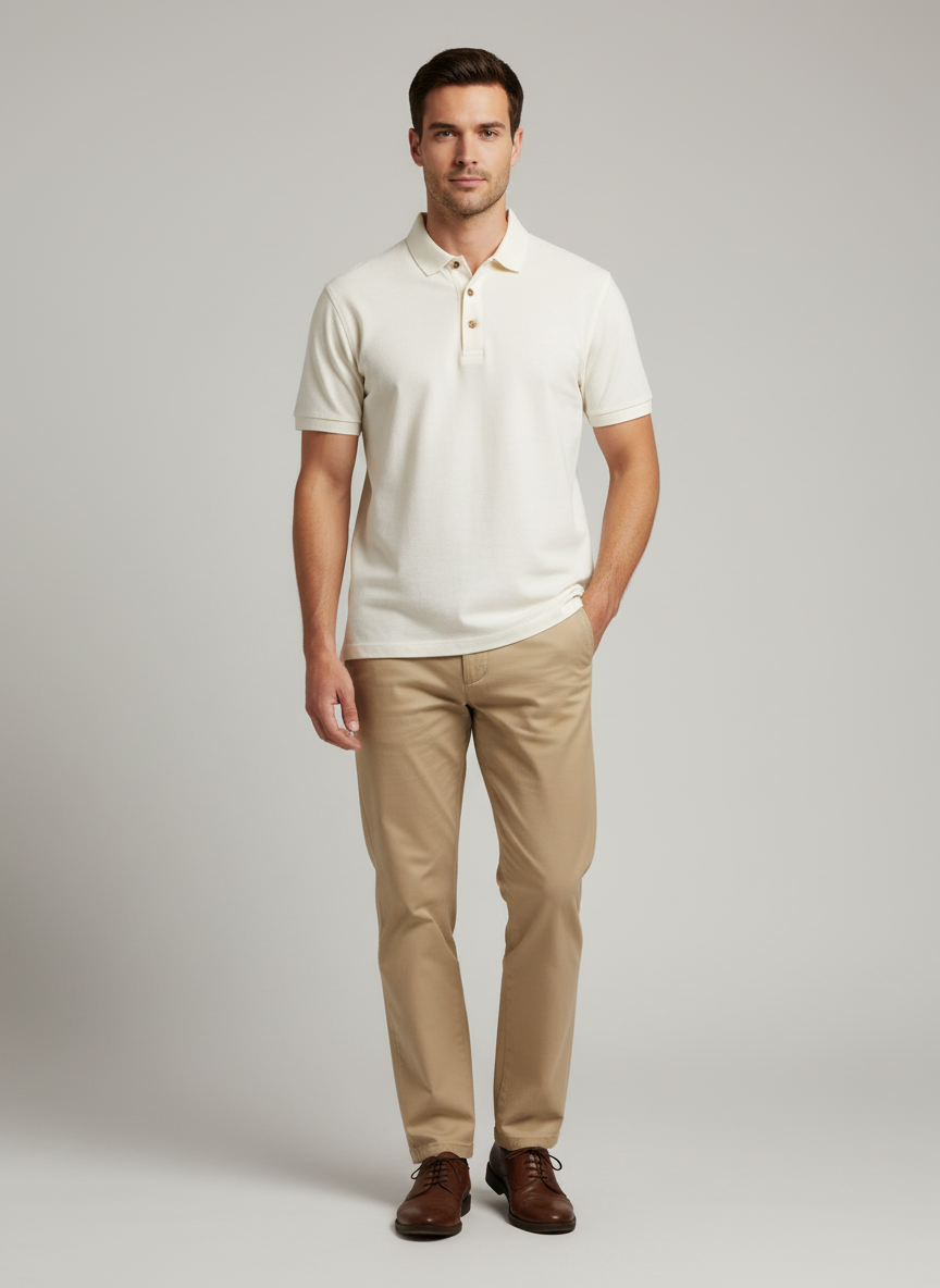 Polo con cuello y tapeta popover
