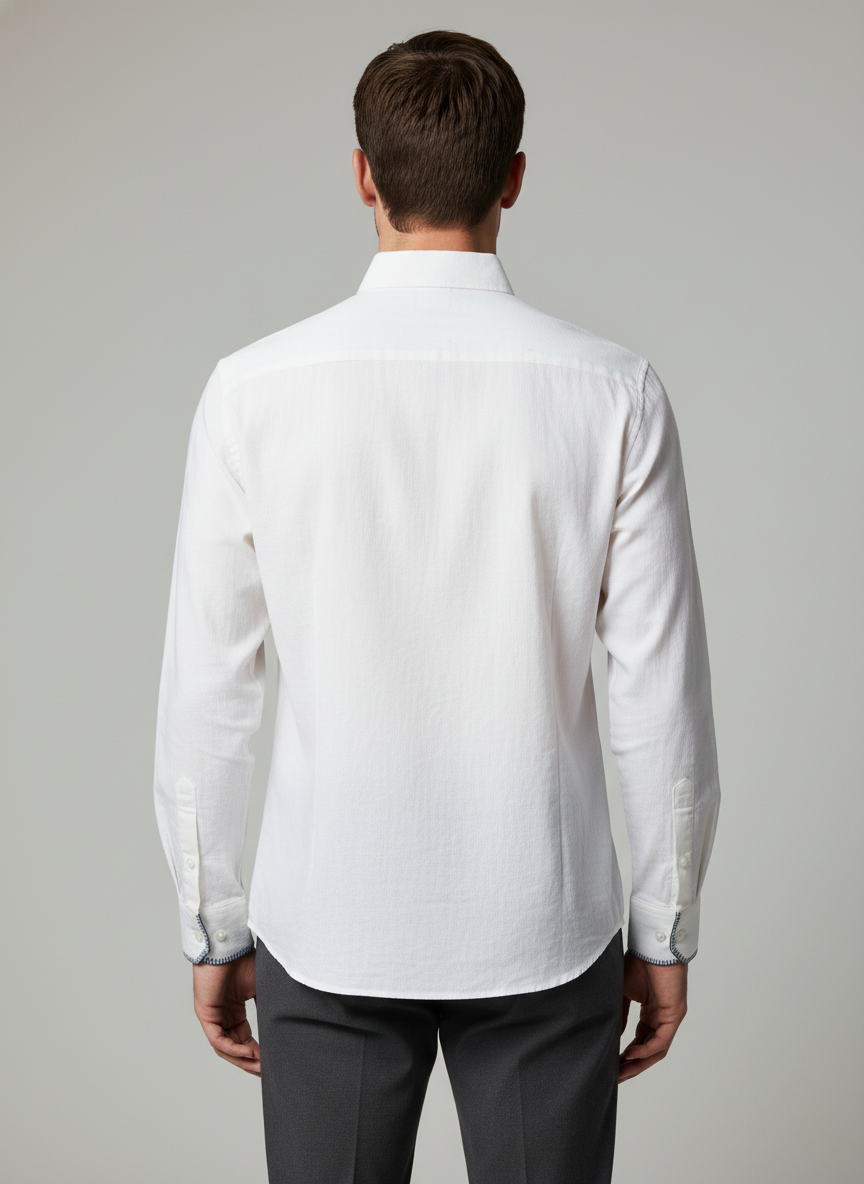 Camisa Bordada con Punto de Ojal