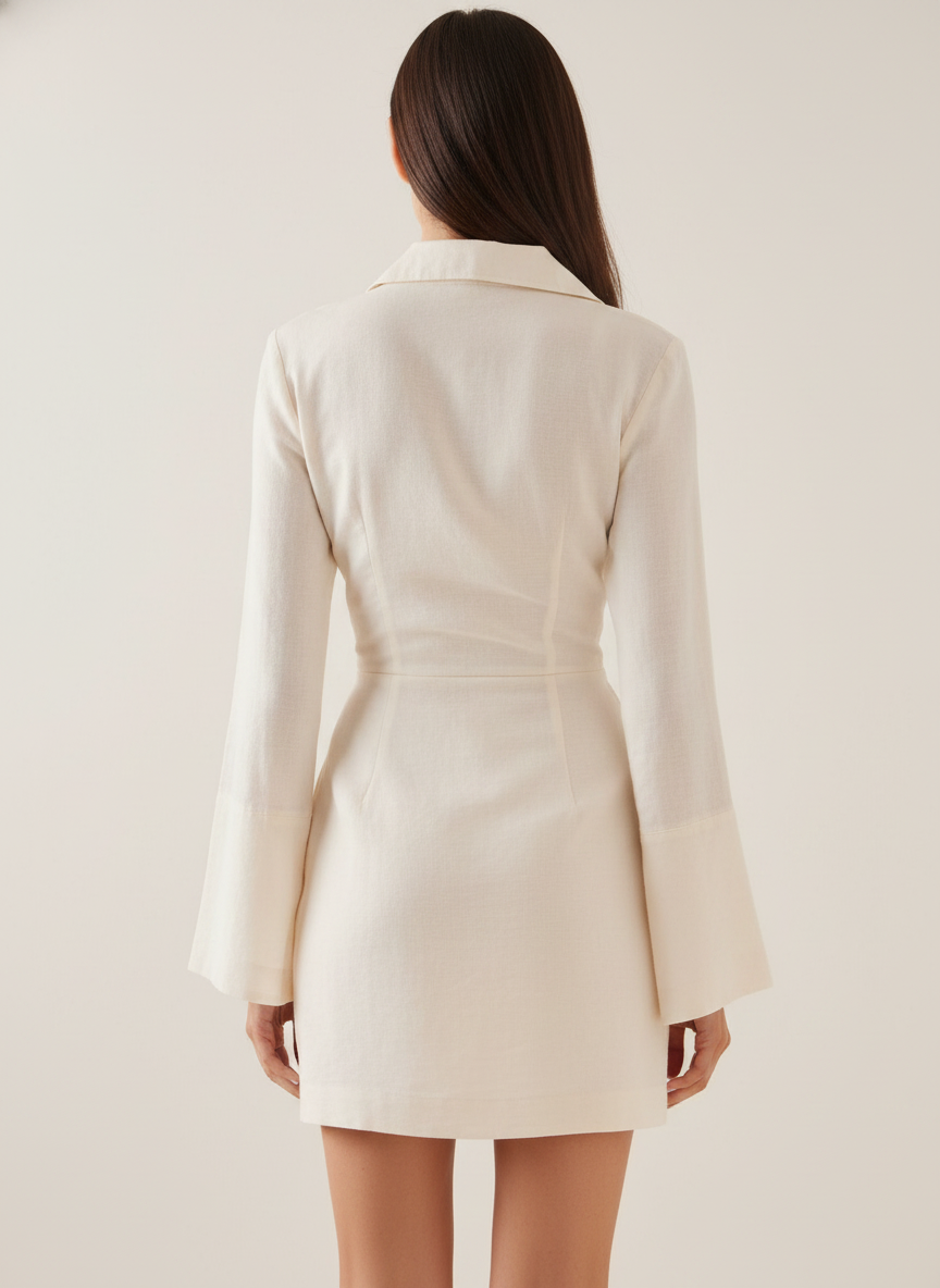 Vestido corto formal plisado