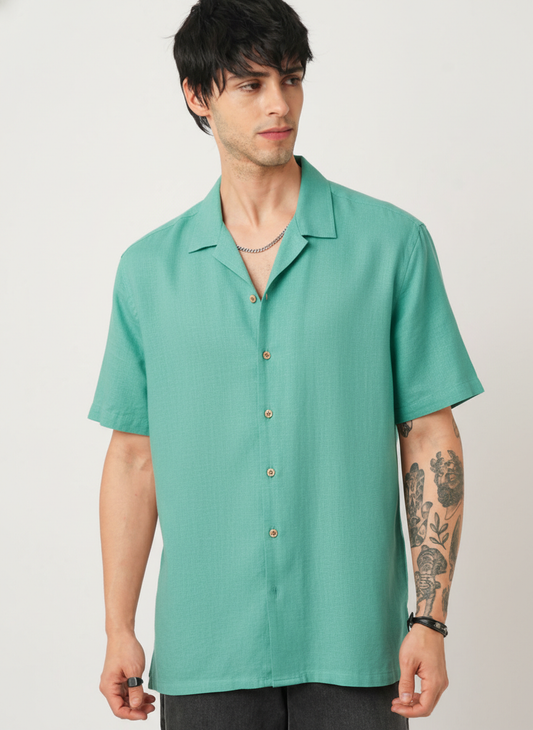 Open Flat Collar Men's Oversized Shirt — Sūt Bespoke