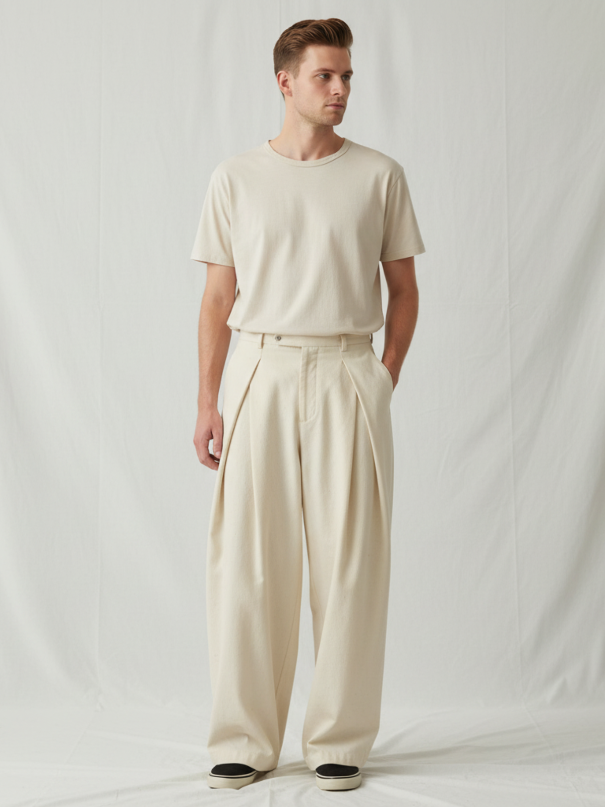 Pantalones unisex de pliegues