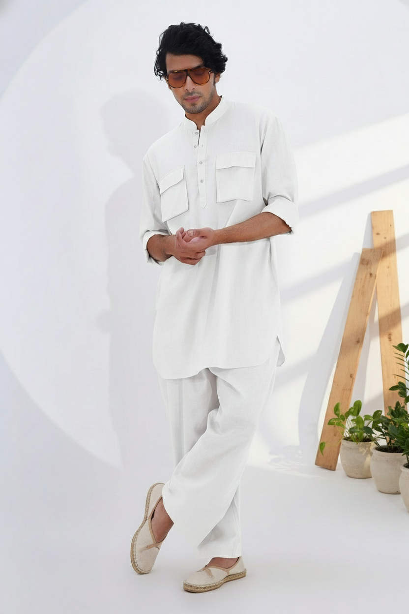 Khan Designer Kurta With Pockets