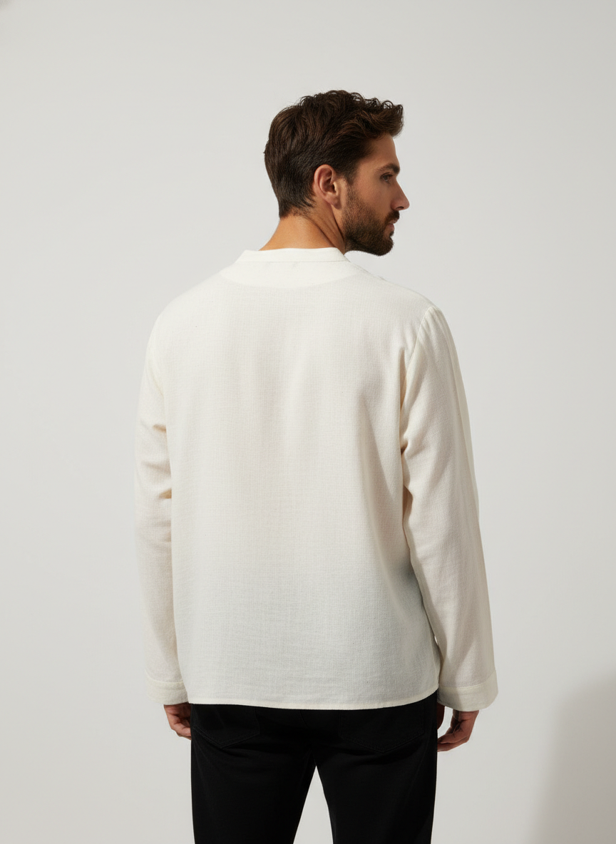 Kurta casual corta y suelta para hombre