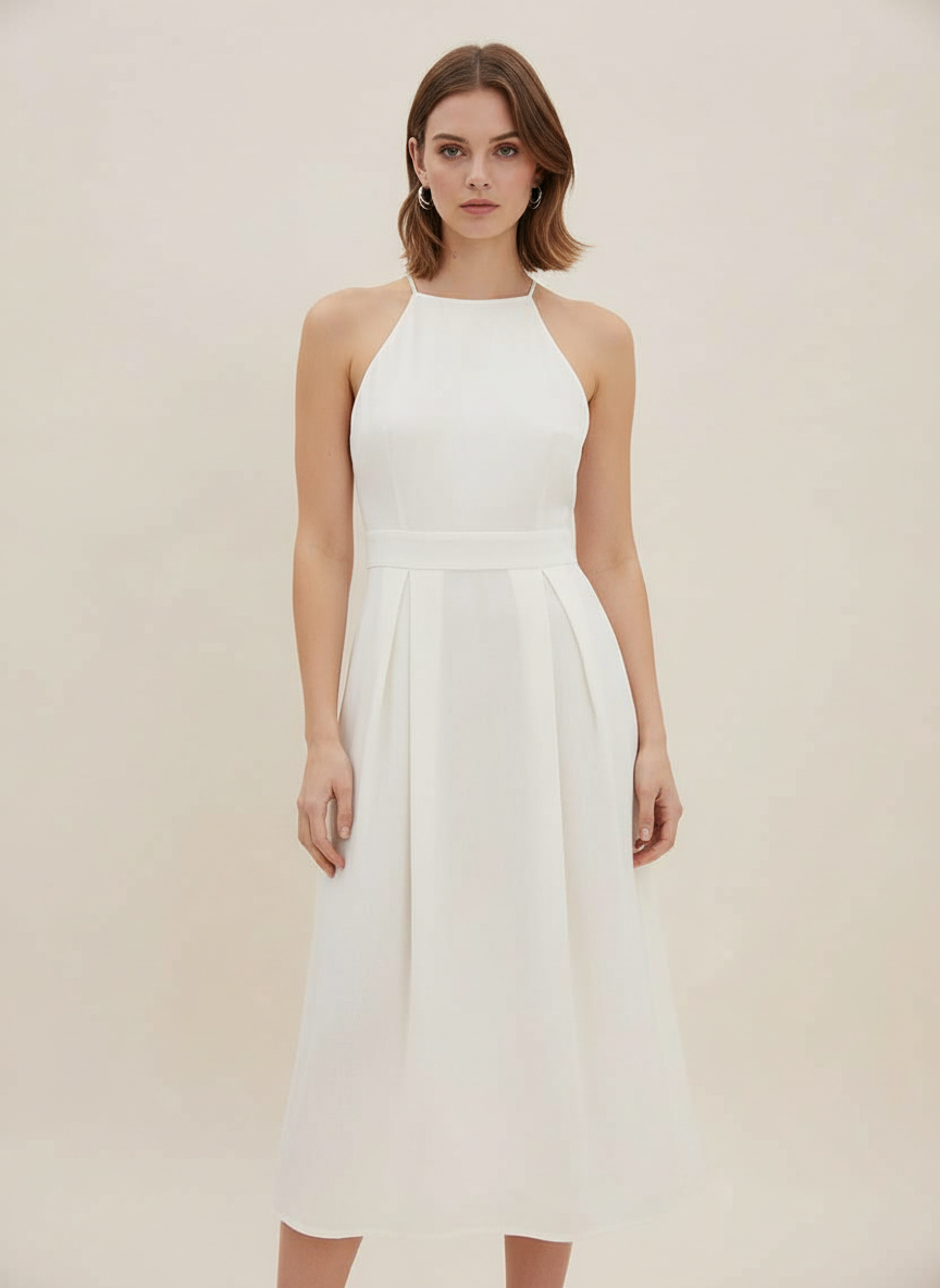 Vestido atado de espalda semiabierta