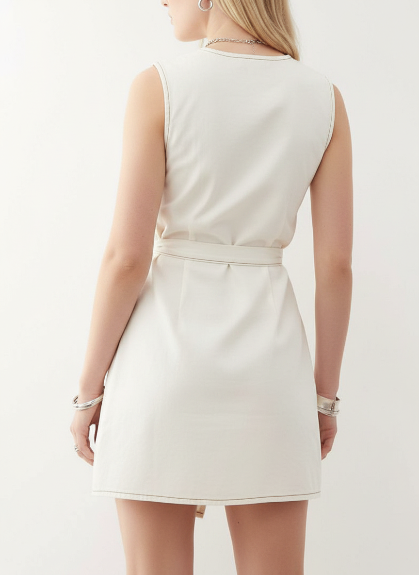 Vestido recto con panel adicional