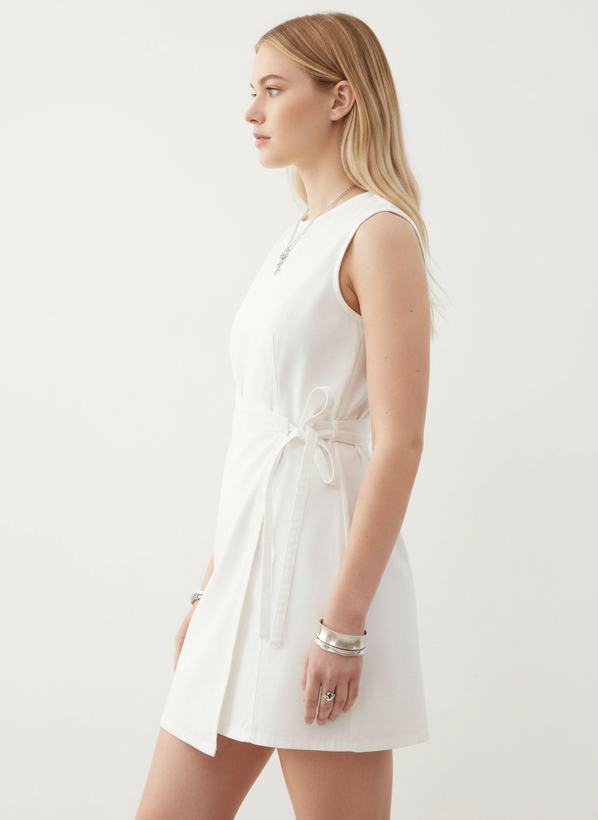 Vestido recto con panel adicional