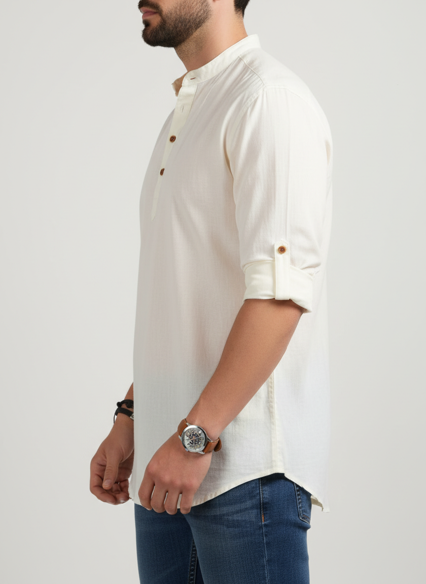 Camisa Casual con Cuello de Botones