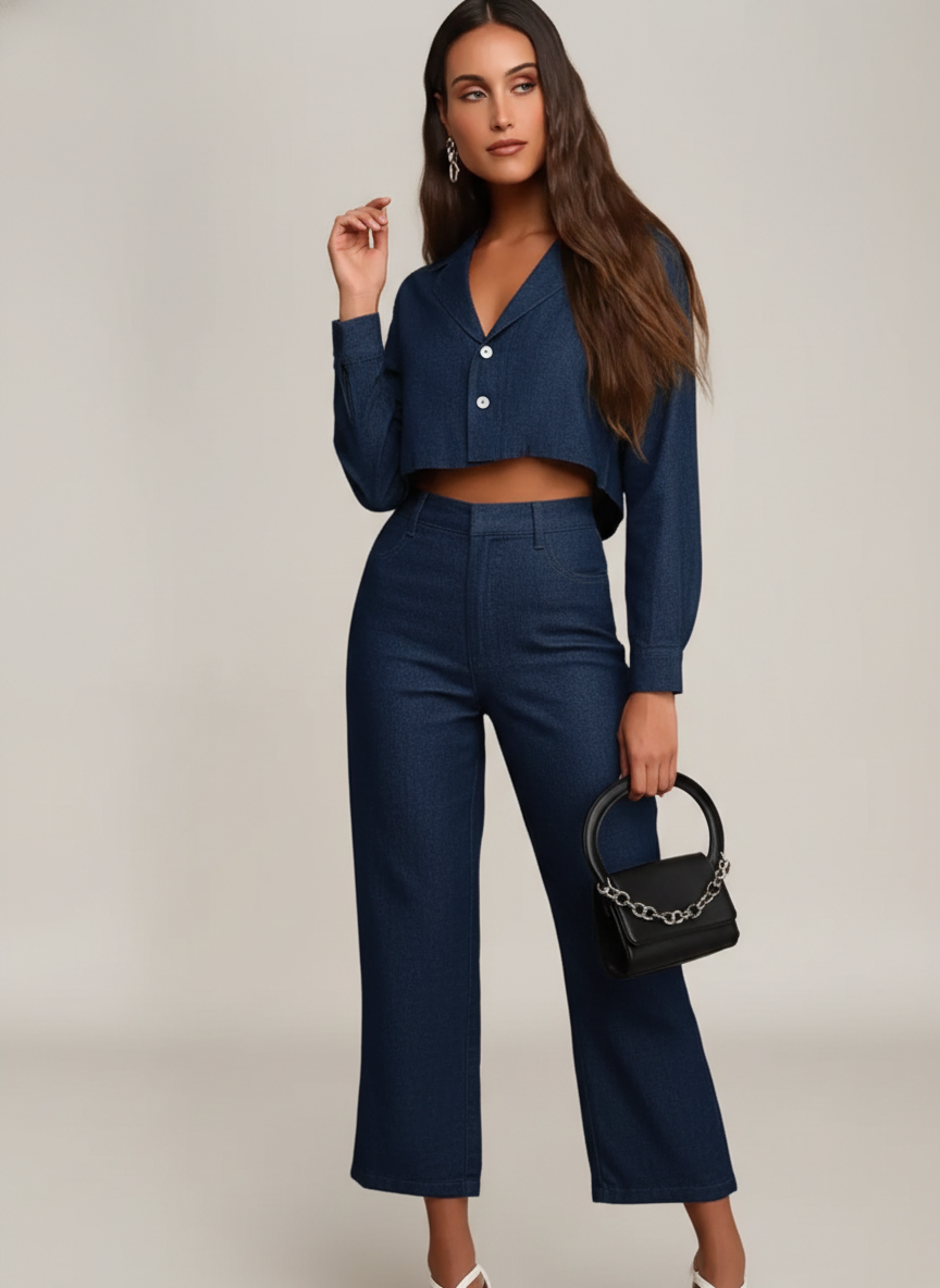 Cuffed Shirt & Pants Co-ord Set