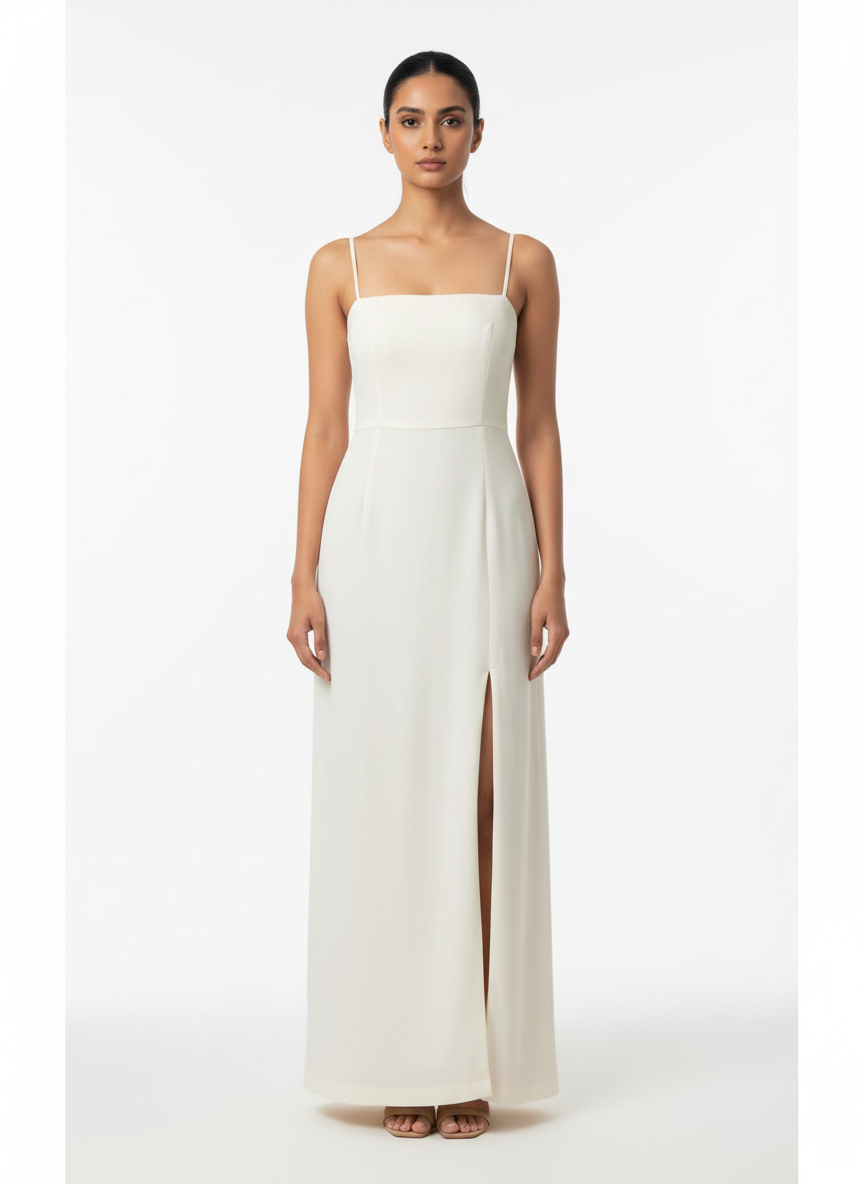 Vestido Largo con Corsé de Espalda Abierta