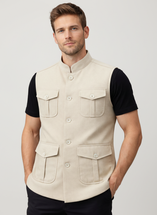 Vest Shirt With Pockets — Sūt Bespoke