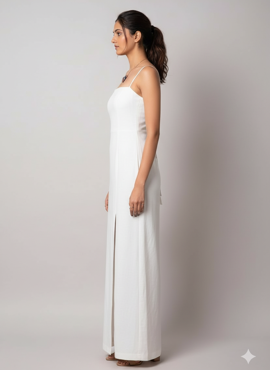 Vestido Largo con Corsé de Espalda Abierta